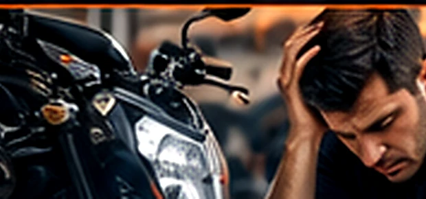 Fotografía ilustrativa de una motocicleta con fallas