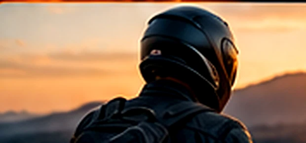 Fotografía ilustrativa de un motociclista