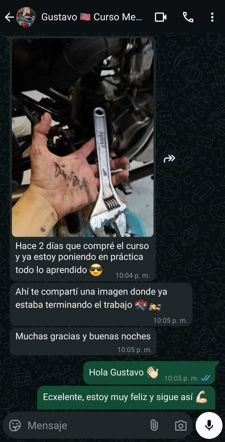 Captura auténtica de conversación de WhatsApp con Gustavo